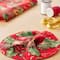 Fabric Traditions Christmas Red Glitter Berries & Bells Cotton Fabric